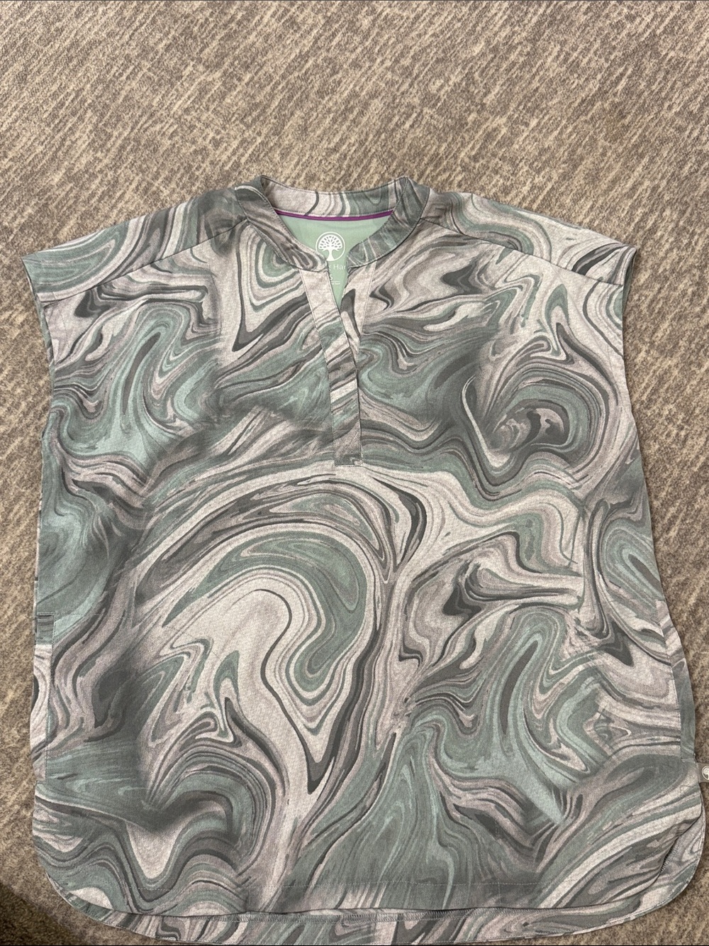 healing hands Sage Logo Print Top